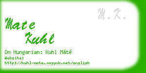mate kuhl business card
